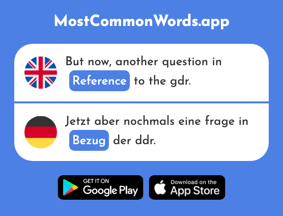 Reference, cover - Bezug (The 1355th Most Common German Word)