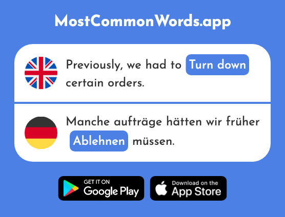Refuse, reject, turn down - Ablehnen (The 1220th Most Common German Word)