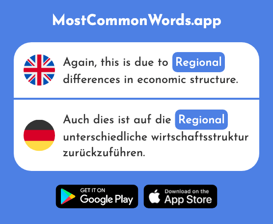 Regional - Regional (The 2011th Most Common German Word)