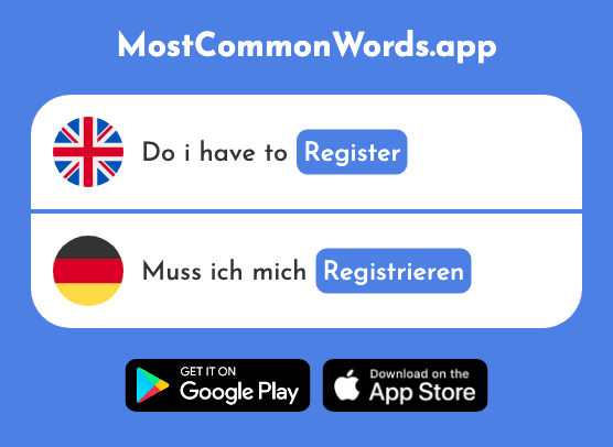 Register - Registrieren (The 2511th Most Common German Word)