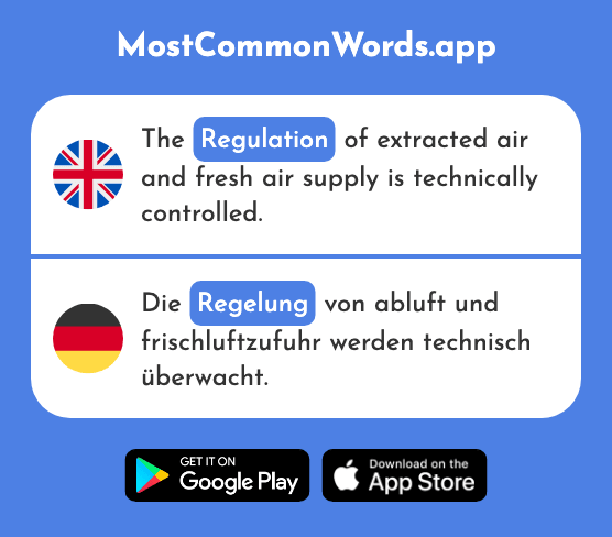 Regulation, settlement - Regelung (The 1713th Most Common German Word)