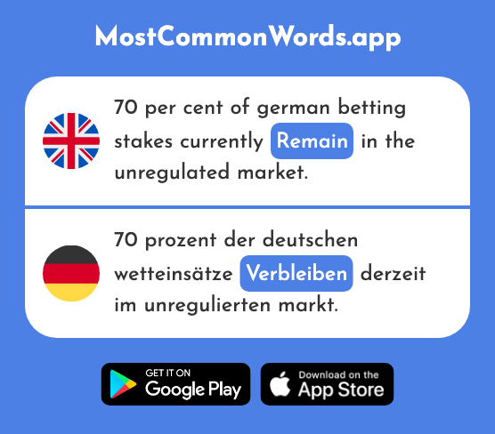 Remain, stay, agree - Verbleiben (The 2790th Most Common German Word)