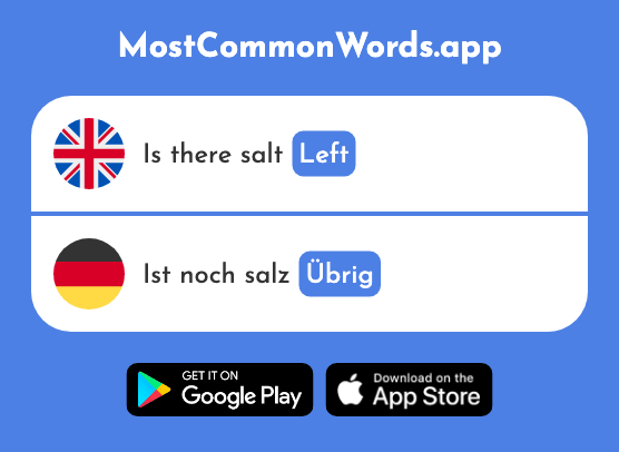 Remaining, left, leftover - Übrig (The 921st Most Common German Word)