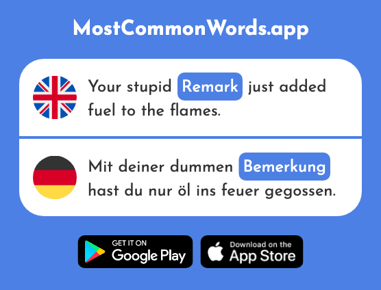 Remark, comment - Bemerkung (The 2487th Most Common German Word)