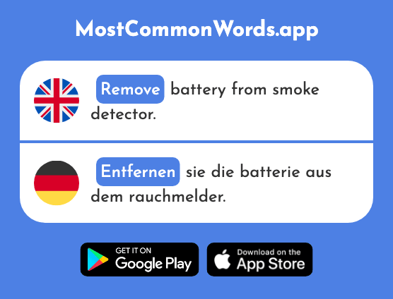 Remove, leave - Entfernen (The 1147th Most Common German Word)