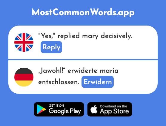 Reply - Erwidern (The 2271st Most Common German Word)