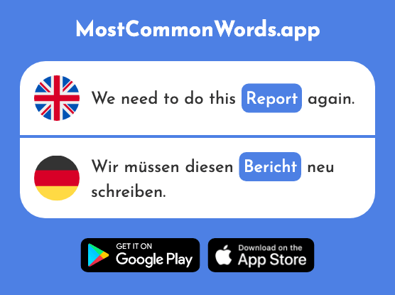 Report - Bericht (The 1201st Most Common German Word)