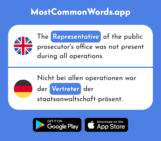 Representative - Vertreter (The 1303rd Most Common German Word)