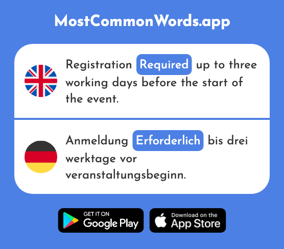 Required, necessary - Erforderlich (The 1725th Most Common German Word)