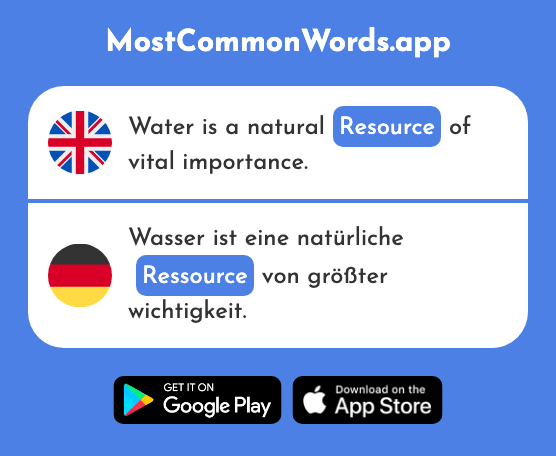 Resource - Ressource (The 2380th Most Common German Word)