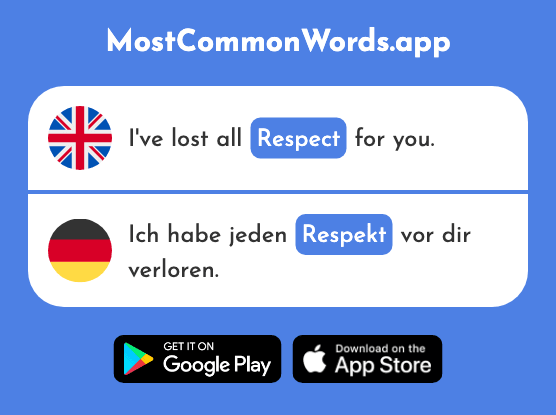 Respect - Respekt (The 2498th Most Common German Word)
