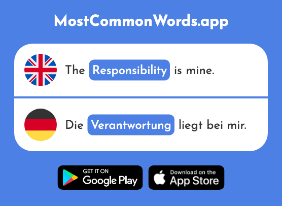 Responsibility - Verantwortung (The 1103rd Most Common German Word)