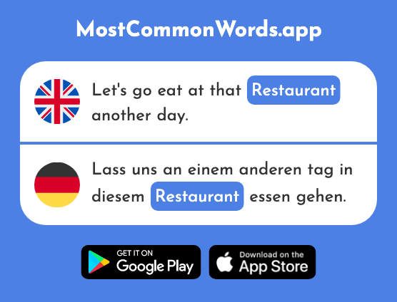 Restaurant - Restaurant (The 1802nd Most Common German Word)