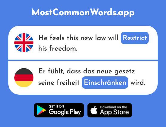 Restrict, reduce - Einschränken (The 2345th Most Common German Word)