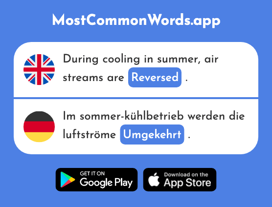 Reversed, contrary, around - Umgekehrt (The 1452nd Most Common German Word)