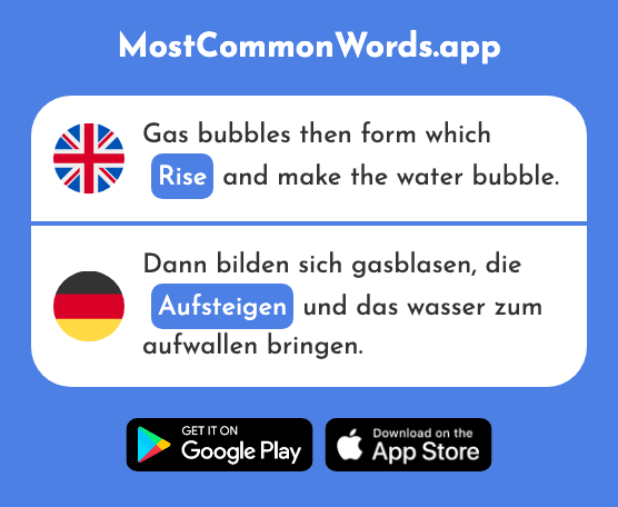 Rise, move up - Aufsteigen (The 2415th Most Common German Word)