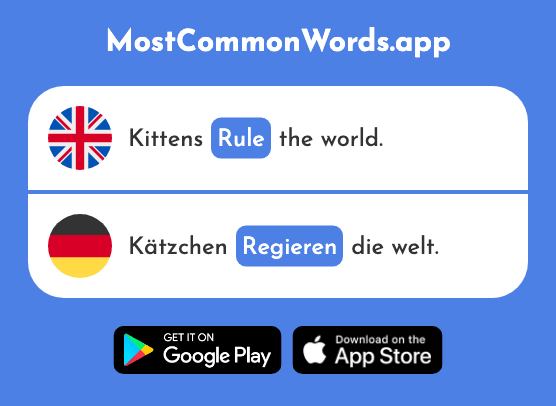 Rule, govern - Regieren (The 2794th Most Common German Word)