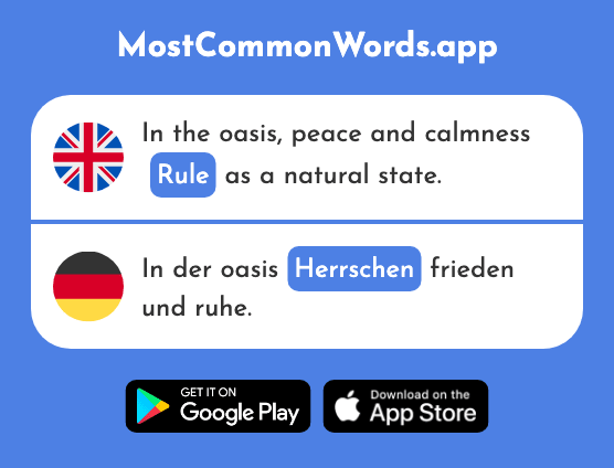Rule - Herrschen (The 1039th Most Common German Word)