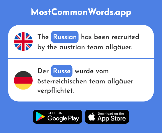 Russian - Russe (The 1937th Most Common German Word)