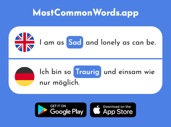 Sad - Traurig (The 1752nd Most Common German Word)