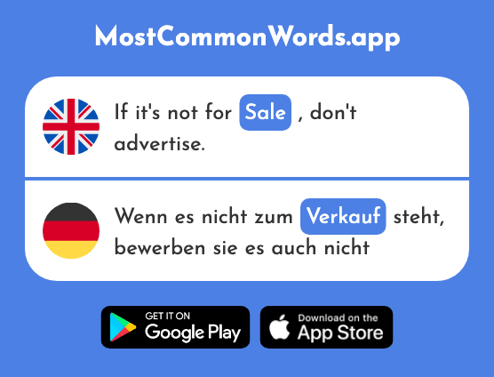 Sale - Verkauf (The 2148th Most Common German Word)