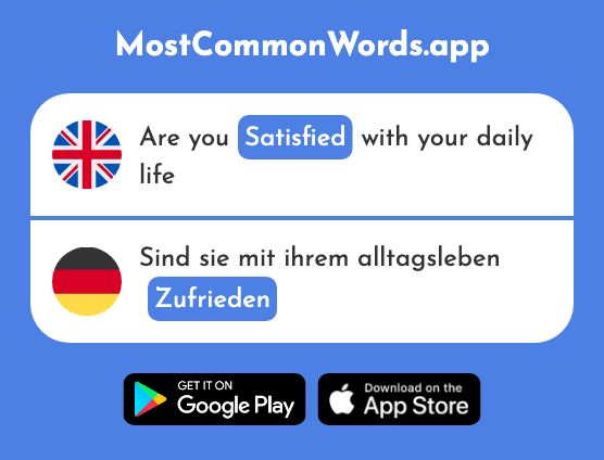 Satisfied - Zufrieden (The 1518th Most Common German Word)
