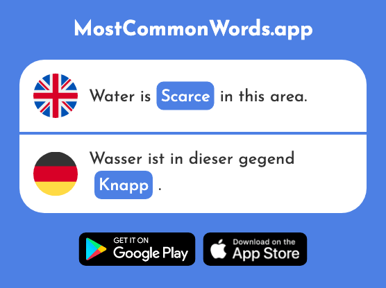 Scarce, slim - Knapp (The 638th Most Common German Word)