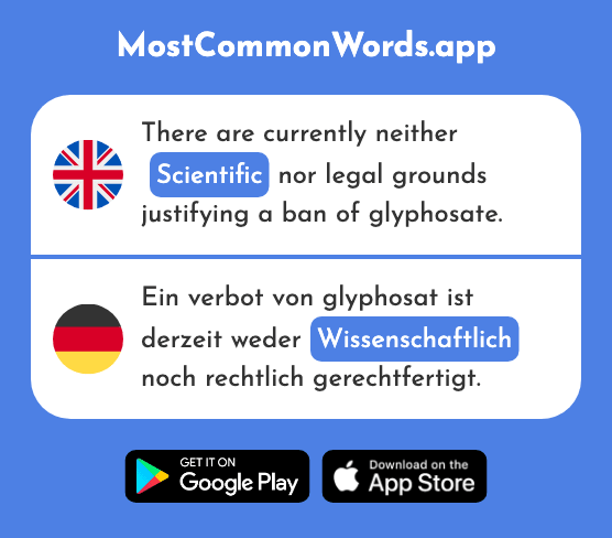 Scientific, scholarly - Wissenschaftlich (The 909th Most Common German Word)