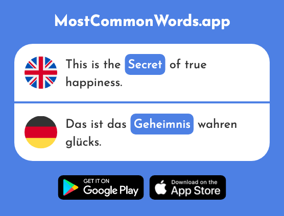 Secret - Geheimnis (The 2451st Most Common German Word)