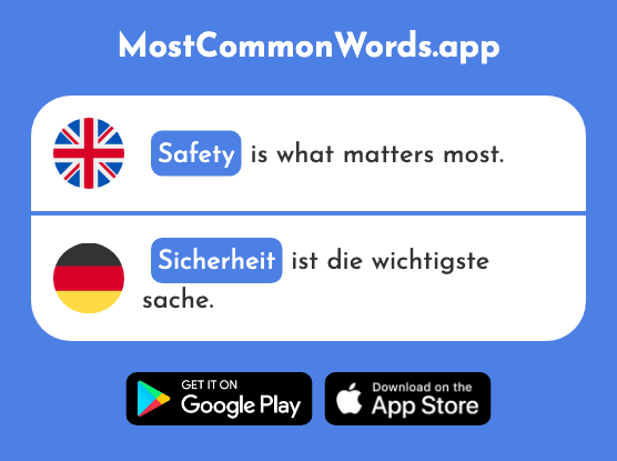 Security, safety - Sicherheit (The 776th Most Common German Word)