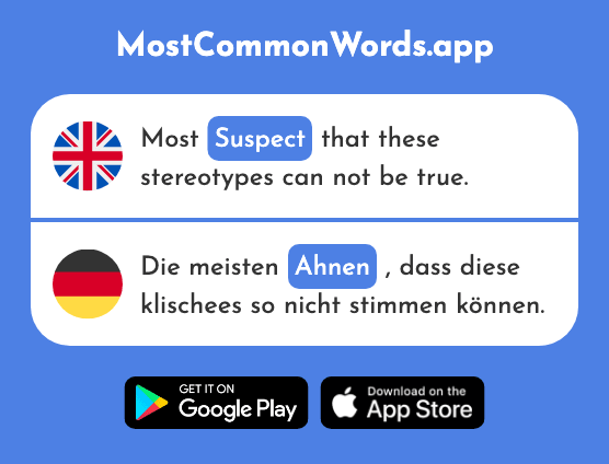 Sense, suspect - Ahnen (The 2339th Most Common German Word)