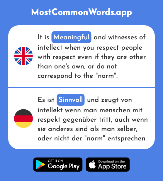 Sensible, meaningful - Sinnvoll (The 1354th Most Common German Word)