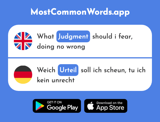 Sentence, judgment - Urteil (The 1758th Most Common German Word)