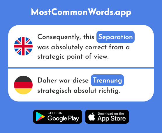 Separation - Trennung (The 2171st Most Common German Word)