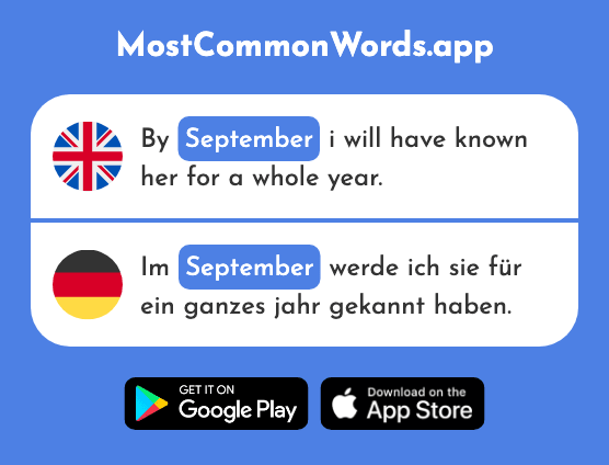 September - September (The 1035th Most Common German Word)