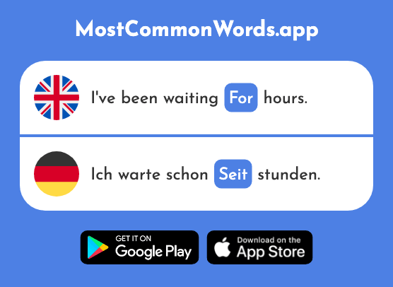 Since, for - Seit (The 130th Most Common German Word)