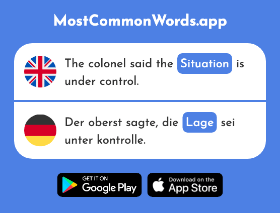 Situation, location - Lage (The 555th Most Common German Word)