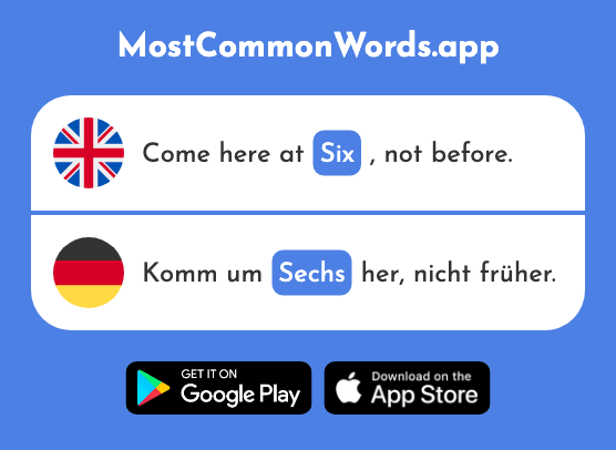 Six - Sechs (The 428th Most Common German Word)