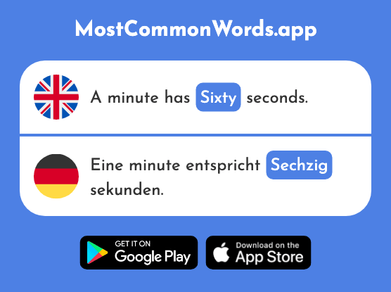Sixty - Sechzig (The 2448th Most Common German Word)