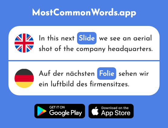 Slide, foil - Folie (The 692nd Most Common German Word)