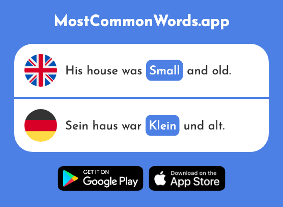 Small, little - Klein (The 110th Most Common German Word)
