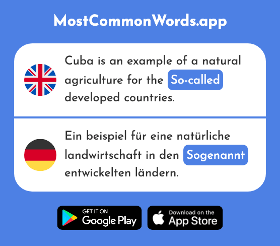 So-called - Sogenannt (The 549th Most Common German Word)