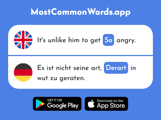 So - Derart (The 2663rd Most Common German Word)