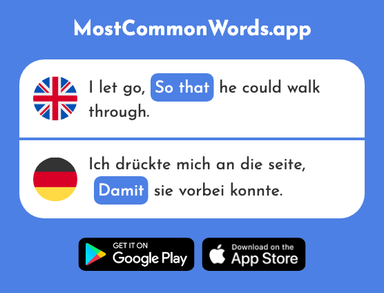 So that - Damit (The 374th Most Common German Word)