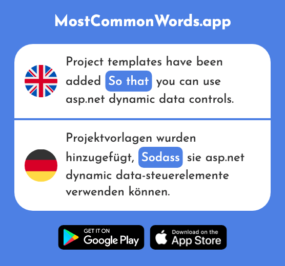 So that - Sodass (The 1512th Most Common German Word)