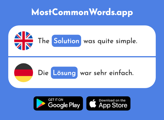 Solution - Lösung (The 317th Most Common German Word)