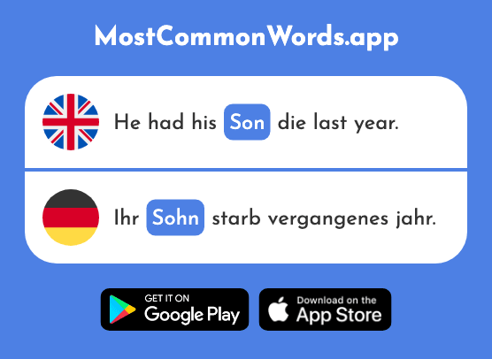 Son - Sohn (The 596th Most Common German Word)