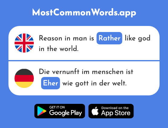 Sooner, earlier, more likely, rather - Eher (The 322nd Most Common German Word)