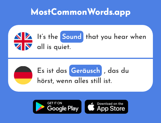 Sound, noise - Geräusch (The 1931st Most Common German Word)