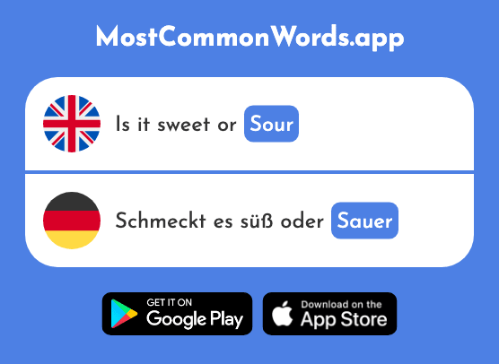 Sour, angry - Sauer (The 2441st Most Common German Word)
